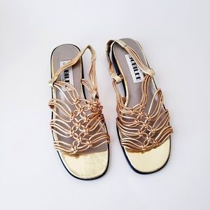 Vintage Jubilee Gold Strappy Sandals